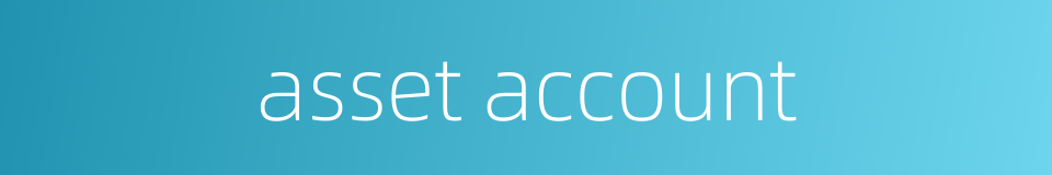 asset account的同义词