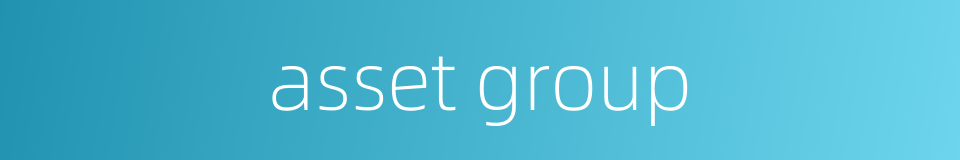asset group的同义词