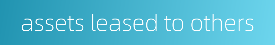 assets leased to others的同义词