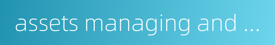 assets managing and administrating的同义词