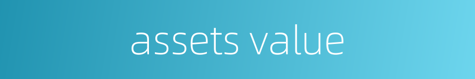 assets value的同义词