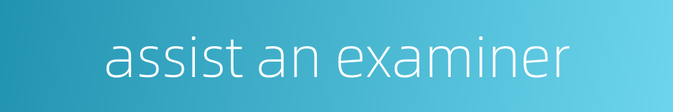 assist an examiner的同义词