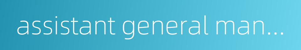 assistant general manager的同义词