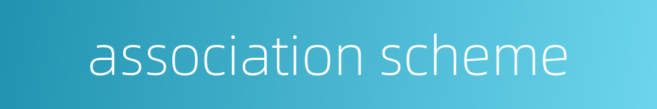 association scheme的同义词