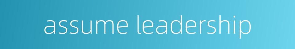 assume leadership的同义词