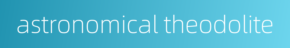 astronomical theodolite的同义词