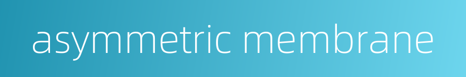 asymmetric membrane的同义词