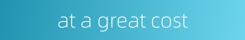 at a great cost的同义词