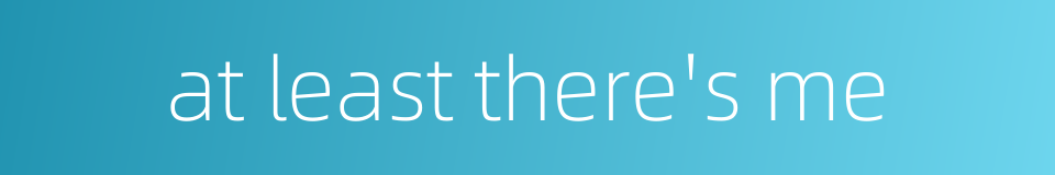 at least there's me的同义词