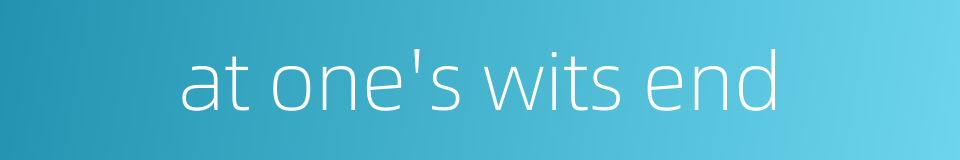 at one's wits end的同义词