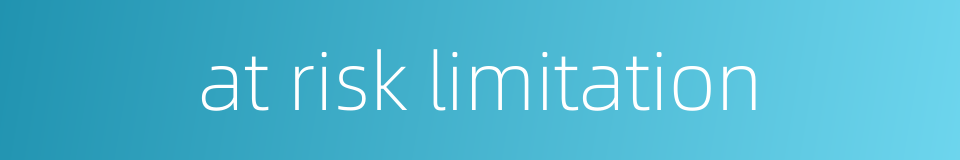 at risk limitation的同义词