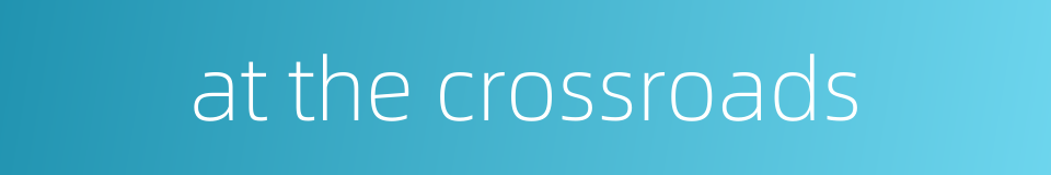 at the crossroads的同义词