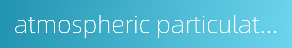 atmospheric particulates的同义词