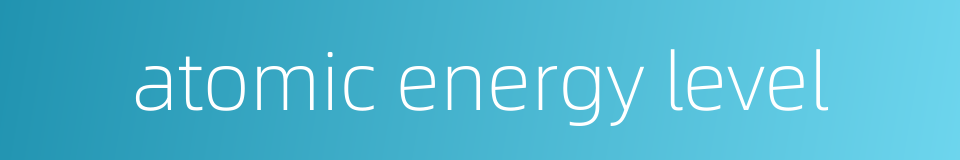 atomic energy level的同义词