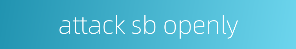 attack sb openly的同义词