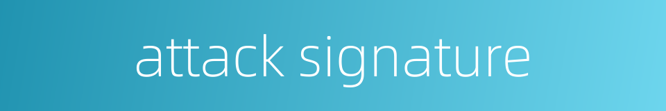 attack signature的同义词
