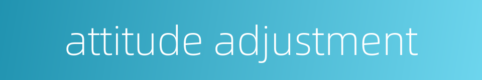 attitude adjustment的同义词