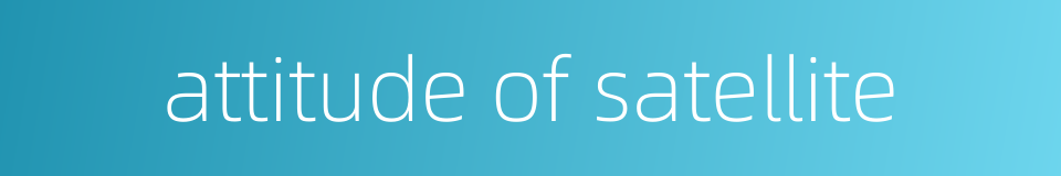 attitude of satellite的同义词