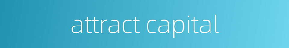 attract capital的同义词