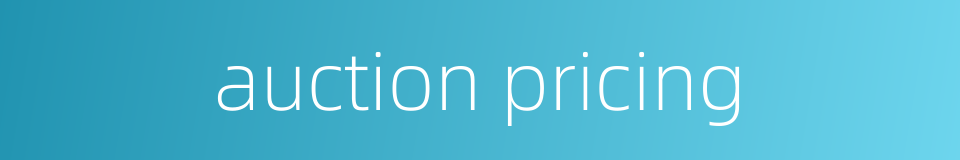 auction pricing的同义词