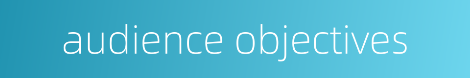 audience objectives的同义词