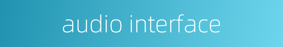 audio interface的同义词