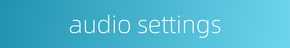 audio settings的同义词