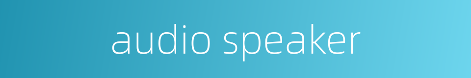 audio speaker的同义词