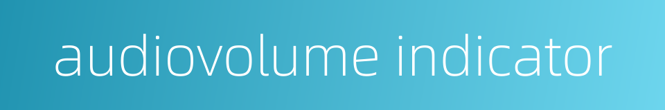 audiovolume indicator的同义词