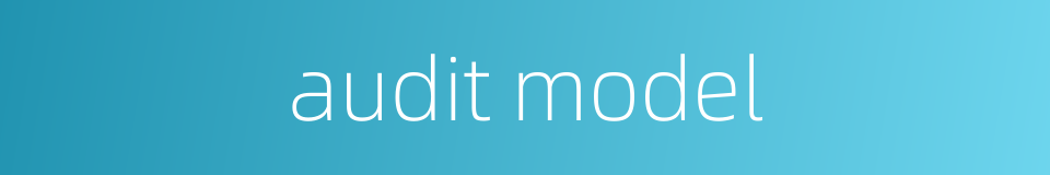 audit model的同义词