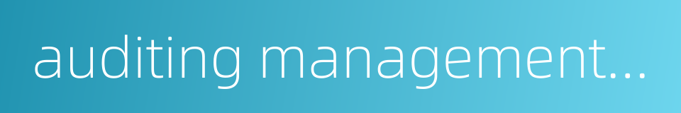 auditing management system的同义词