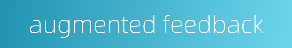 augmented feedback的同义词