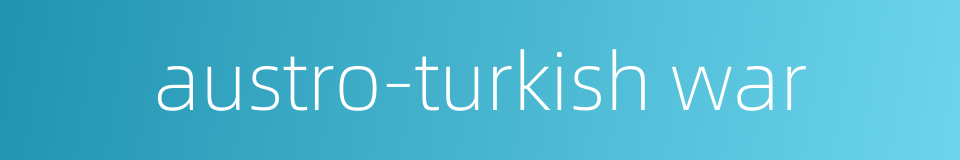 austro-turkish war的同义词