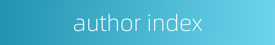 author index的同义词