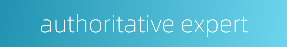 authoritative expert的同义词