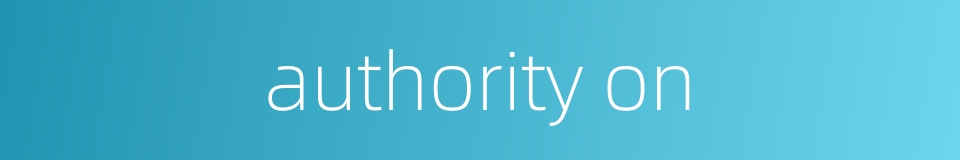 authority on的同义词