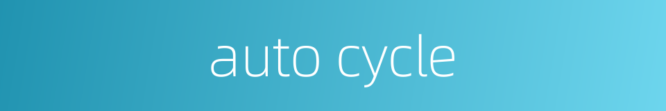 auto cycle的同义词