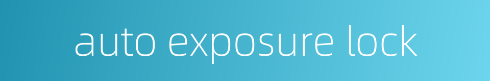 auto exposure lock的同义词