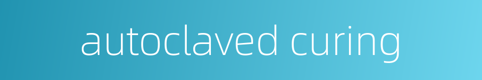 autoclaved curing的同义词