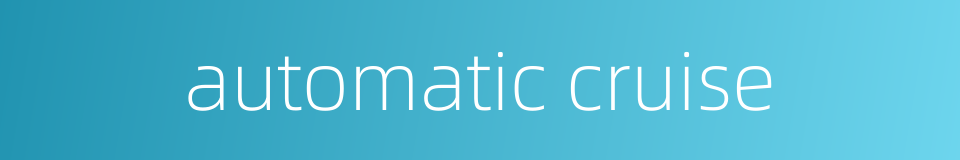 automatic cruise的同义词