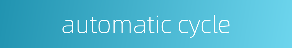 automatic cycle的同义词