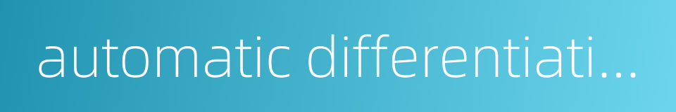 automatic differentiation的同义词