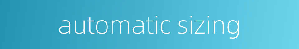 automatic sizing的同义词