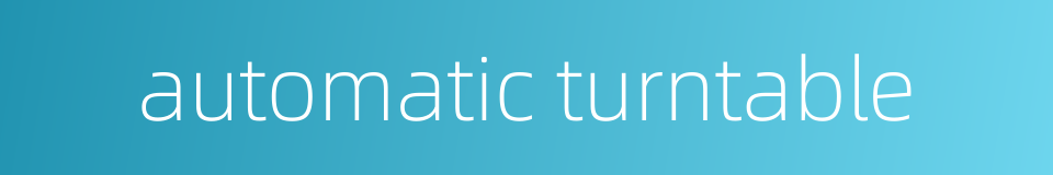 automatic turntable的同义词