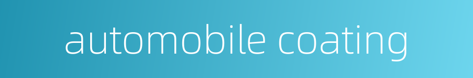 automobile coating的同义词