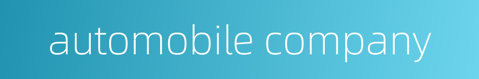 automobile company的同义词