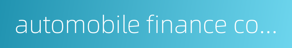 automobile finance company的同义词