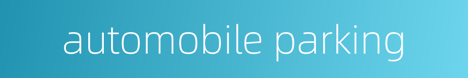 automobile parking的同义词