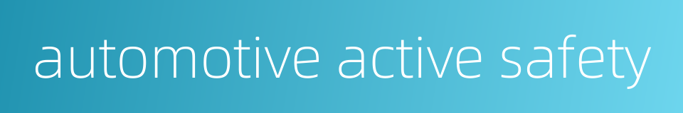 automotive active safety的同义词