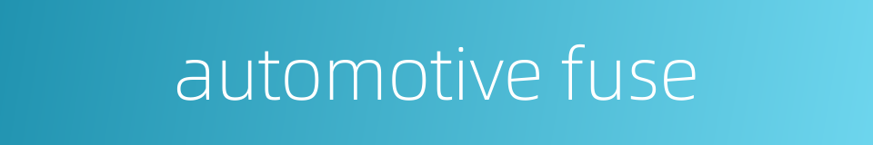 automotive fuse的同义词